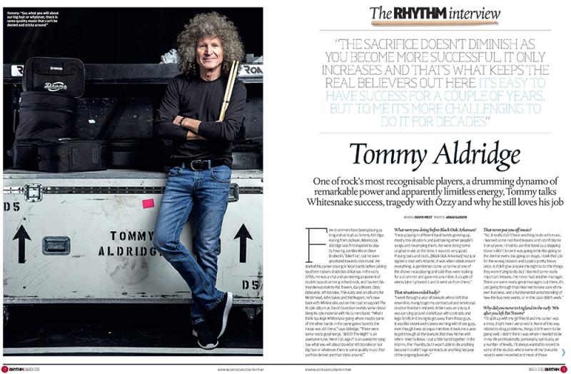 Whitesnake's Tommy Aldridge for Rhythm. Photo by Adam Gasson / adamgasson.com for Rhythm / Future Publishing.