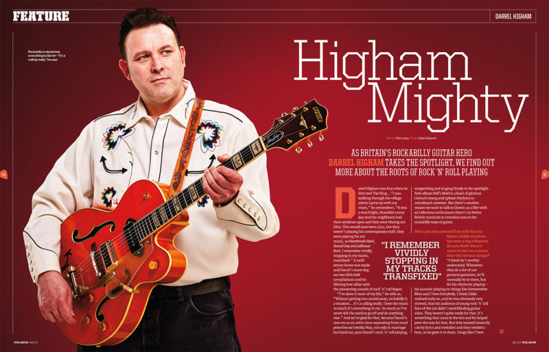 Darrel Higham photographed for Total Guitar by Adam Gasson.