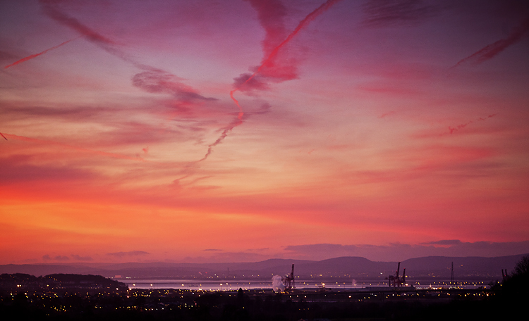 Sun sets over Avonmouth by Adam Gasson