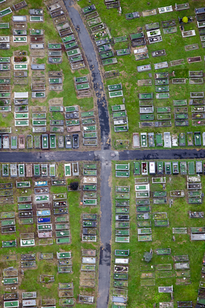 Bristol aerial photograph of a graveyard by Adam Gasson