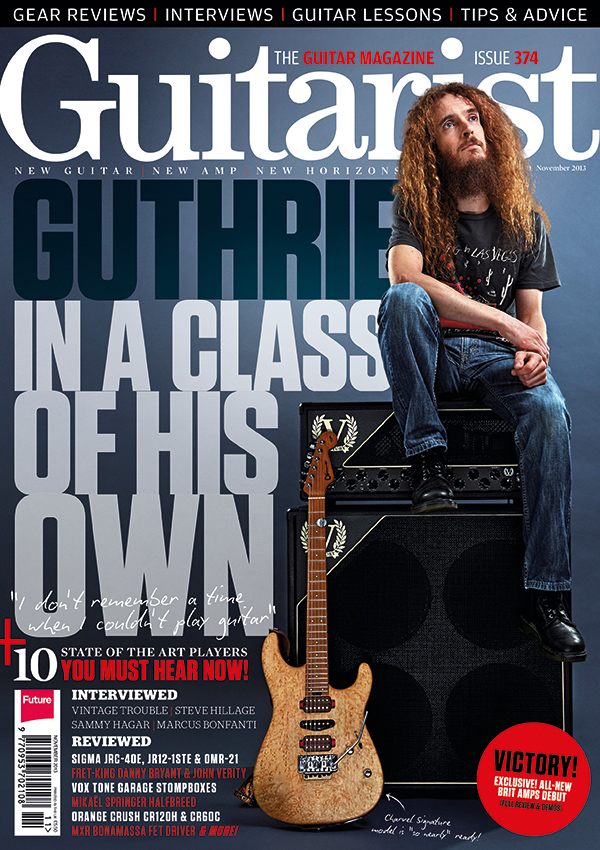 Guthrie Govan cover. Photo by Adam Gasson for Guitarist.
