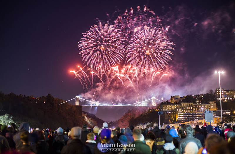 Thousands watch a fireworks display to celebrate the 150th anniversary of Brunel's Clifton Suspension in Bristol.
