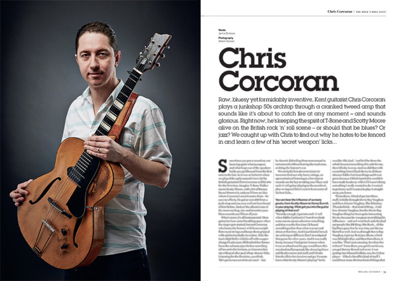 Chris Corcoran for Guitarist magazine. Photo by Adam Gasson.