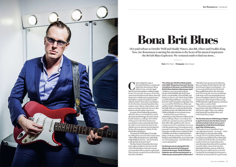 Joe Bonamassa photographed for Guitarist by Adam Gasson / adamgasson.com