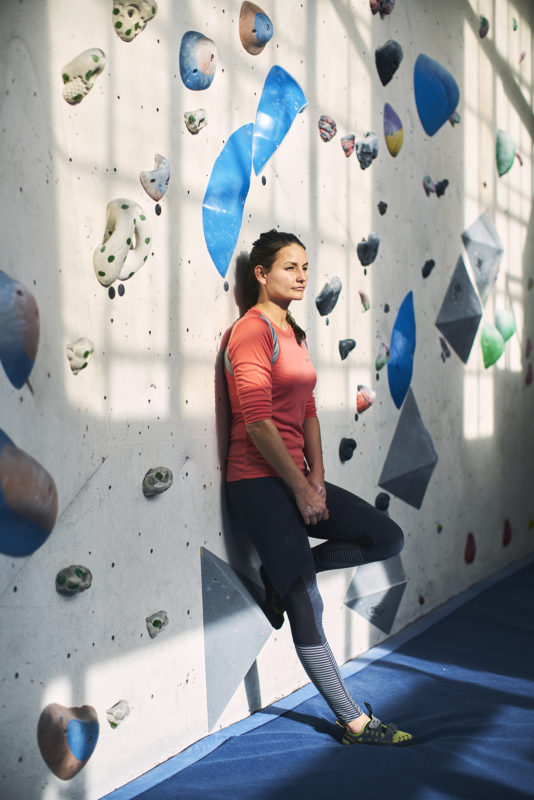 Women In Innovation winner Agnes Czako, founder of AirEx, photographed at the Arch Climbing Wall, London, 12 February 2019. Photo by Bristol photographer Adam Gasson / adamgasson.com
