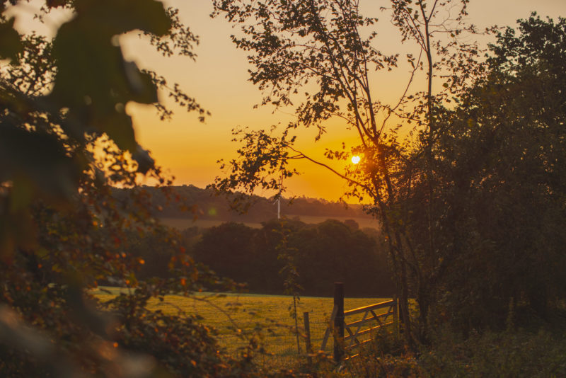 Sunrise at Penhein Glamping in Wales